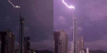 Raio atinge o residencial mais alto da América Latina