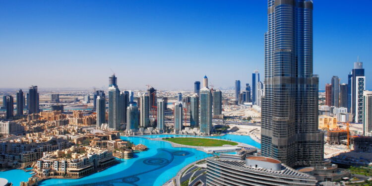 Vista da área central de Dubai.