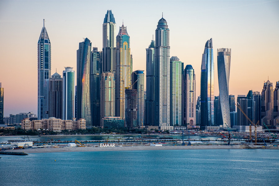 Vista panorâmica da Dubai Marina.