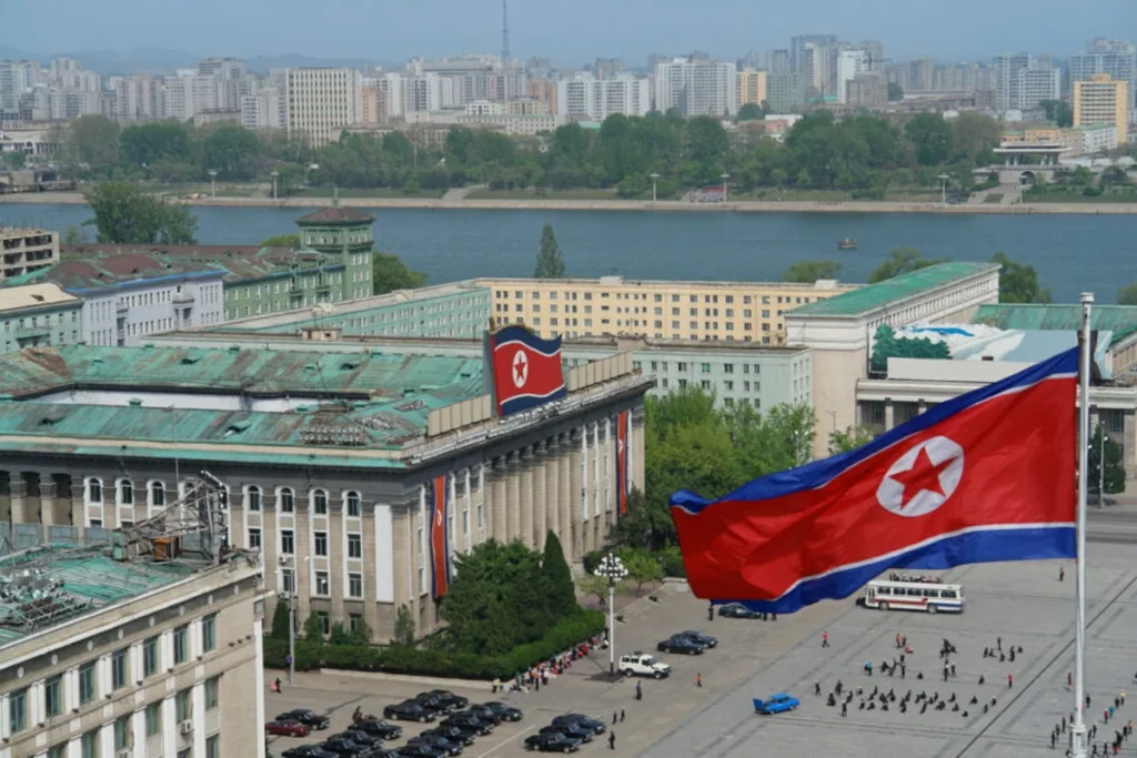 Tomada aérea feita na região central de Pyongyang, capital da Coreia do Norte.