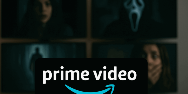 Filmes de suspense psicológico: Logo Amazon Prime Video com cenas de filmes ao fundo.
