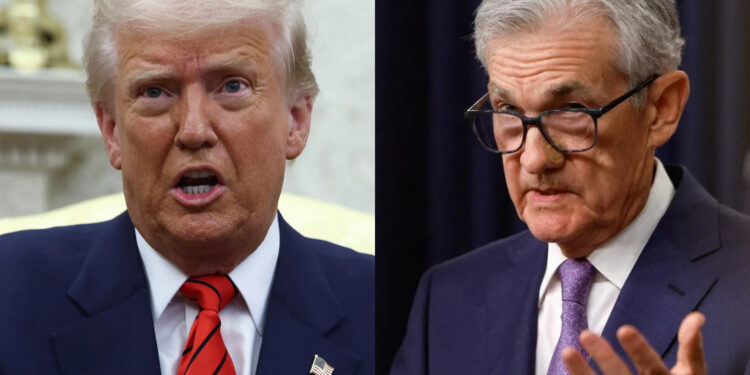 Donald Trump e Jerome Powell (Foto: REUTERS/Evelyn Hockstein)
