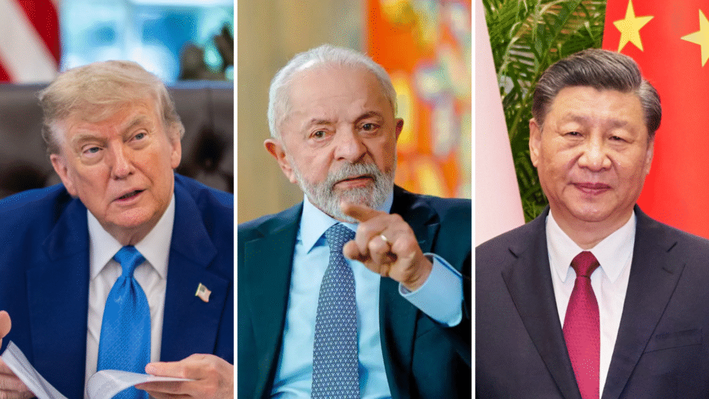 Enquanto Brasil paga a conta com tarifas de 50%, EUA lucra bilhão e China dispara nas exportações globais Guerra comercial Brasil EUA