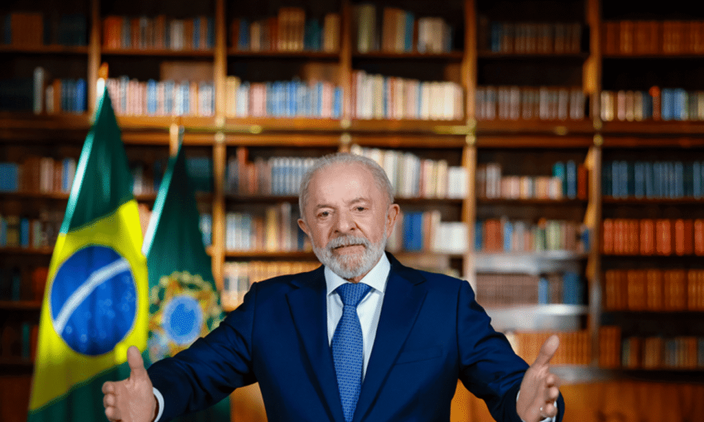 Lula reage com firmeza a Trump: “Nenhum gringo vai dar ordens a este presidente” lula pronunciamento divulgacao palacio do planalto
