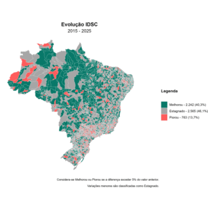 Estagnação no desenvolvimento sustentável da maioria dos municípios brasileiros Evolucao 1