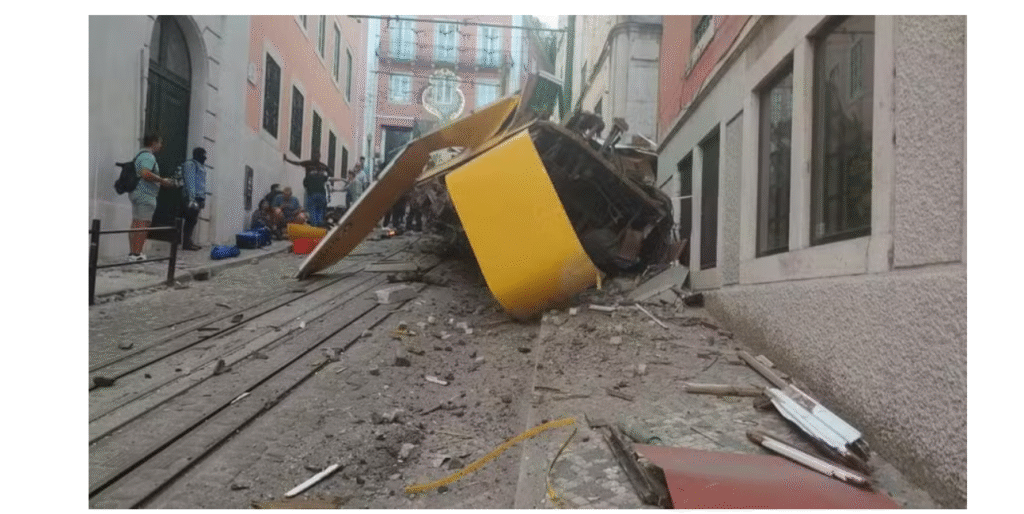 Acidente no Elevador da Glória, Lisboa, deixa ao menos 15 mortos acidente Lisboa elevador Gloria