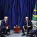 Trump destaca relação bilateral e afirma que é “uma grande honra” estar com o presidente do Brasil 4 Trump destaca relação bilateral e afirma que é “uma grande honra” estar com o presidente do Brasil