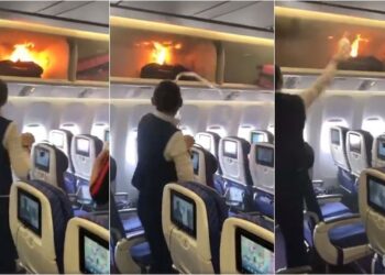 Air China realiza pouso de emergência após incêndio causado por bateria de lítio em bagagem de mão