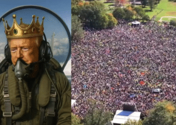 Trump responde a protestos “No Kings” com vídeo gerado por IA mostrando jato lançando dejetos sobre manifestantes