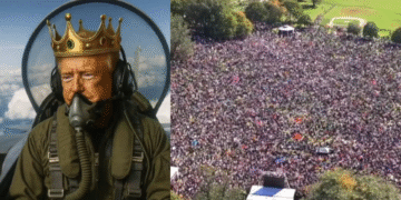 Trump responde a protestos “No Kings” com vídeo gerado por IA mostrando jato lançando dejetos sobre manifestantes 15 Trump responde a protestos “No Kings” com vídeo gerado por IA mostrando jato lançando dejetos sobre manifestantes