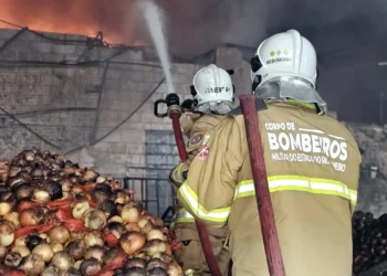 Incêndio de grandes proporções destrói 28 lojas no Ceasa do Rio